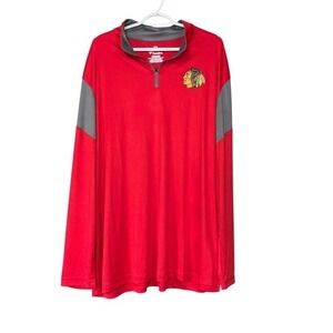 Chicago Blackhawks NHL Hockey 1/4 Zip 2XL Fanatics NEW Long Sleeve Pullover